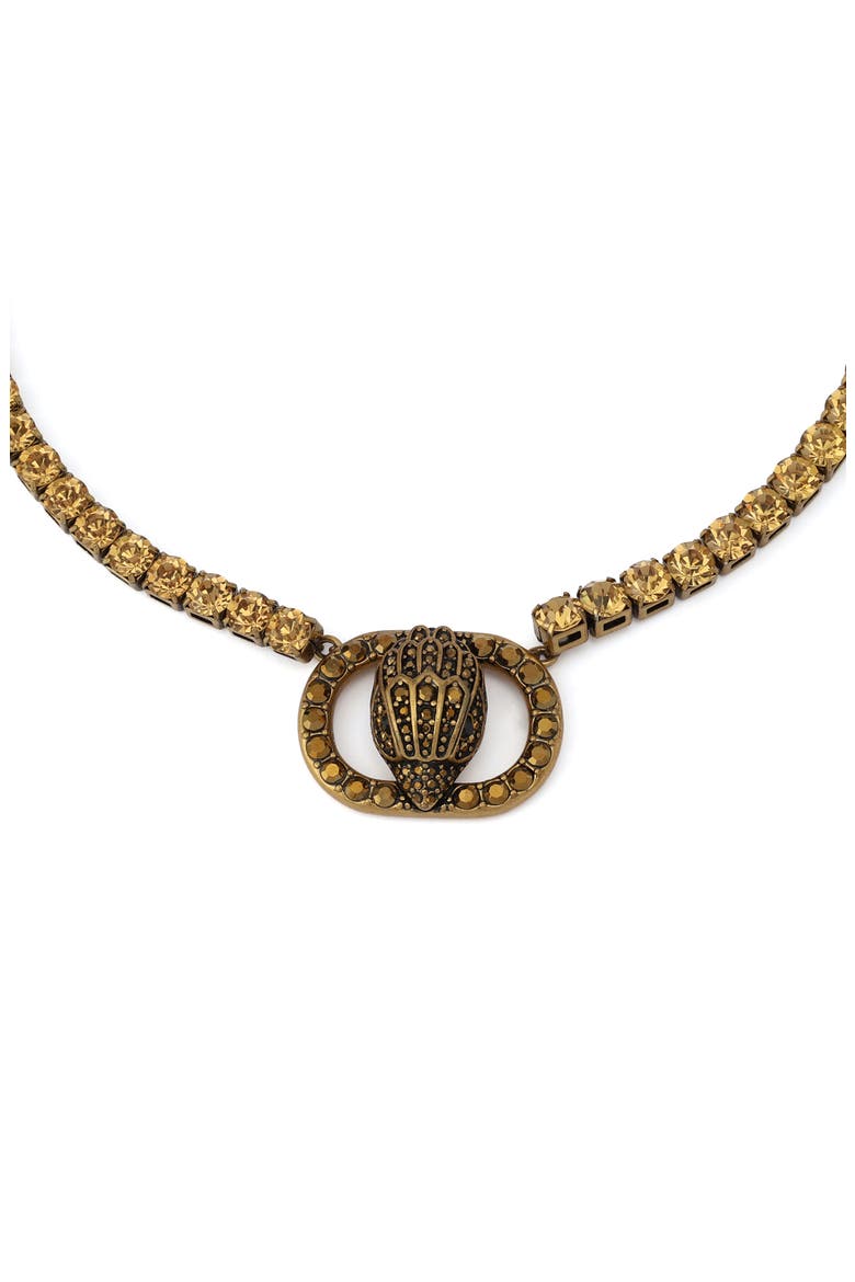 Chelsea Eagle Head Tennis Necklace, Alternate, color, BRASS