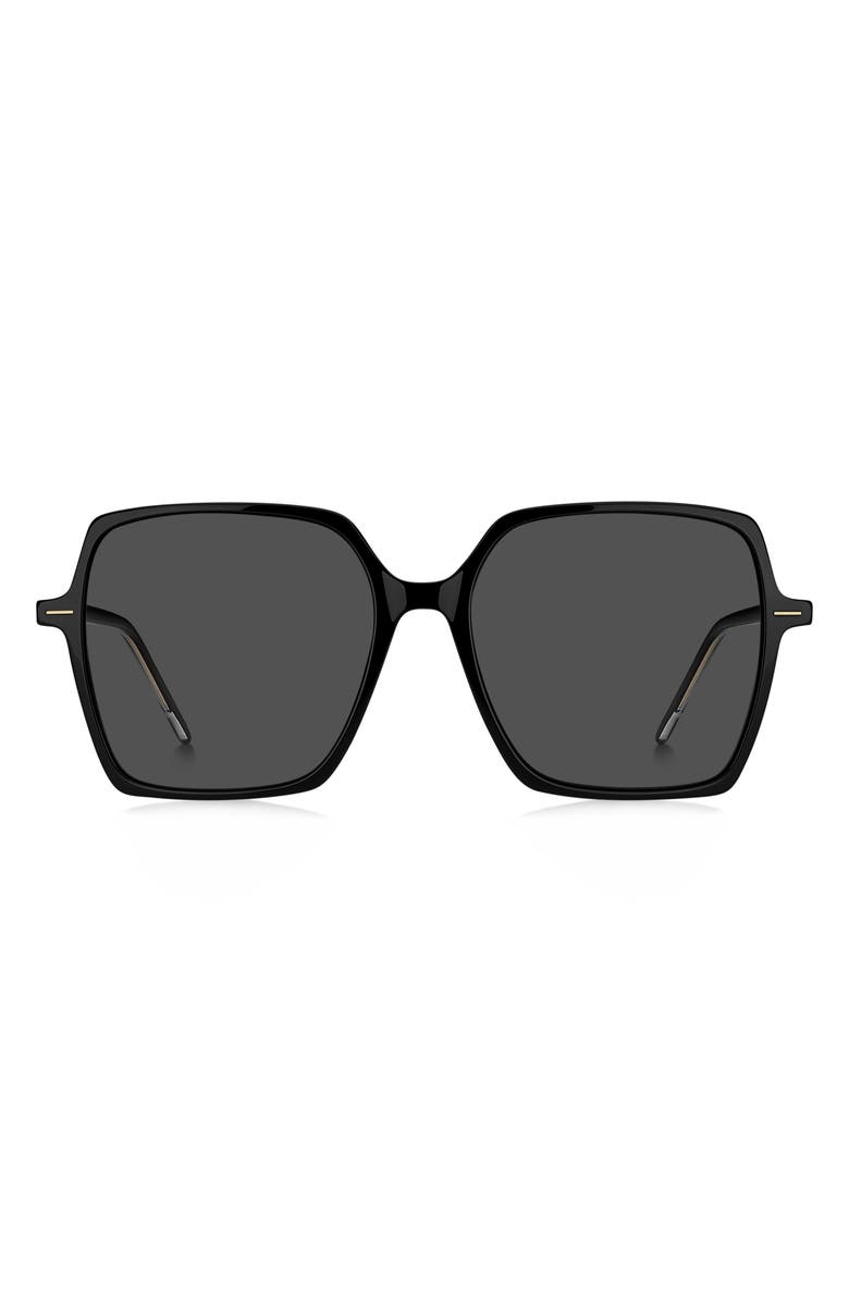 BOSS 57mm Oversize Sunglasses, Main, color, Black