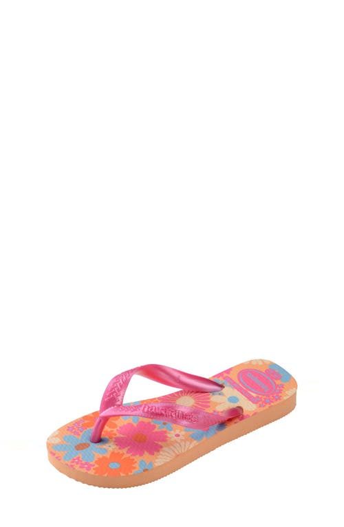 Havaianas Kids' Flores Flip Flop In Peach