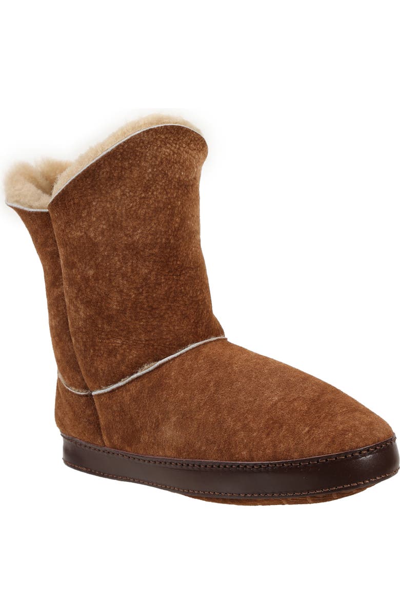 Ross & Snow Gemma Genuine Shearling Slipper Bootie, Main, color,