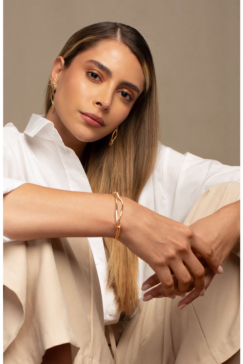 Calanta earrings, Alternate, color, GOLD PLATE