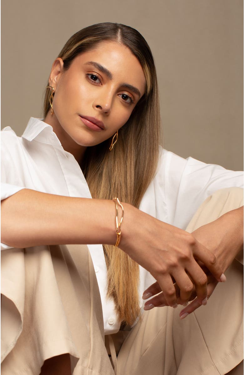 PIERETTI Calanta earrings, Alternate, color, Gold Plate