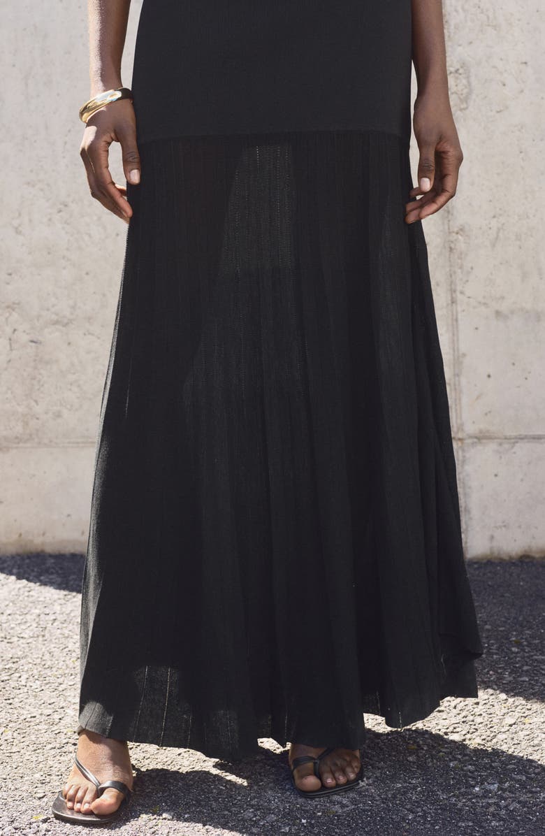 MANGO Sleeveless A-Line Dress, Alternate, color, Black