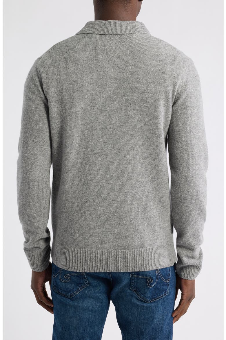 Lambswool Quarter Zip Polo Sweater, Alternate, color, MONUMENT MELANGE