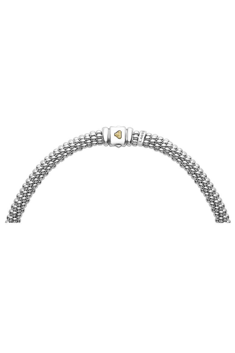 Embrace Pavé Diamond Circle Caviar Necklace, Alternate, color, SILVER