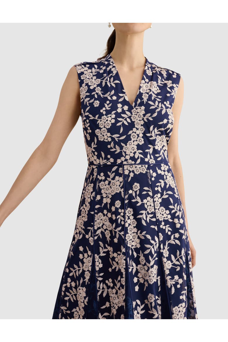 Quin Sleeveless V-Neck Embroidered Dress, Alternate, color, Midnight Blush