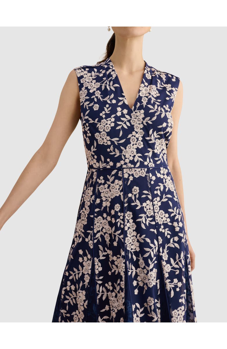 HOBBS LONDON Quin Sleeveless V-Neck Embroidered Dress, Alternate, color, Midnight Blush