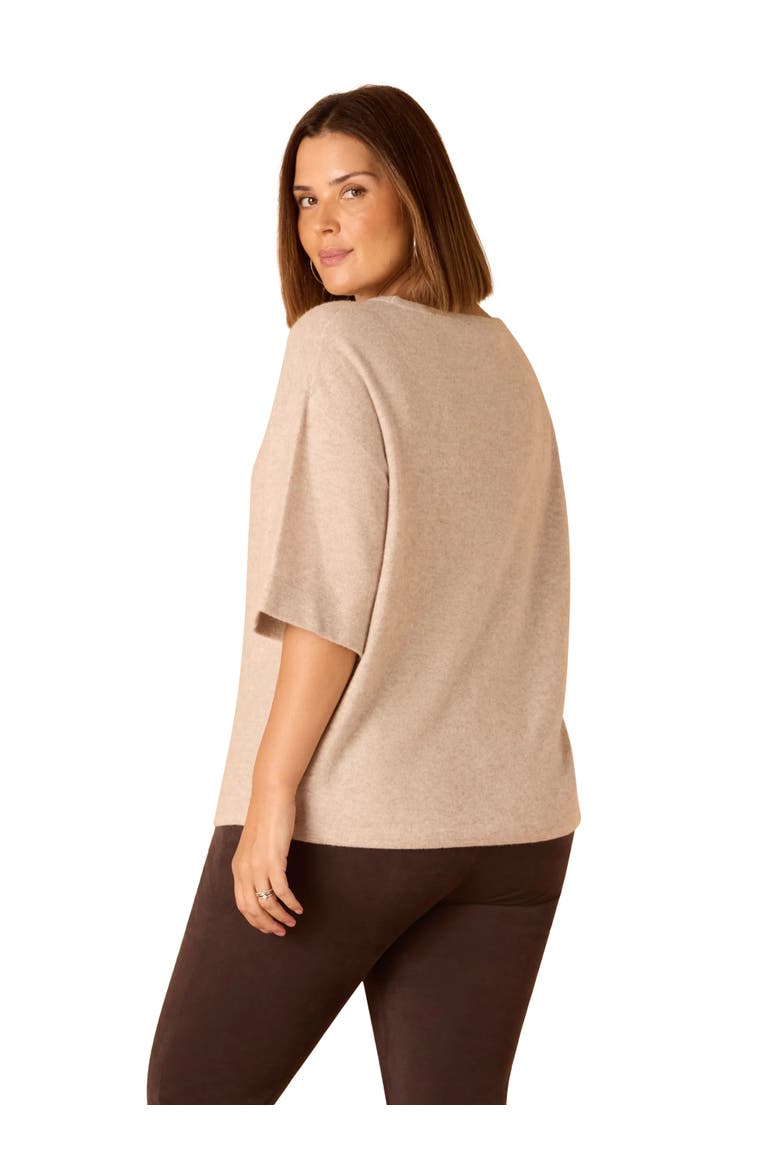 Short Sleeve Knitted Sweater, Alternate, color, Cream