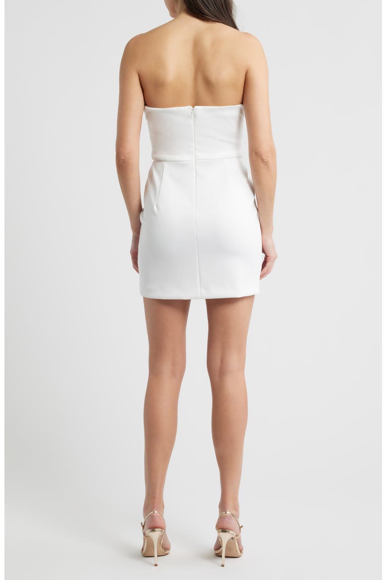 Leonora Strapless Minidress, Alternate, color, WHIP CREAM
