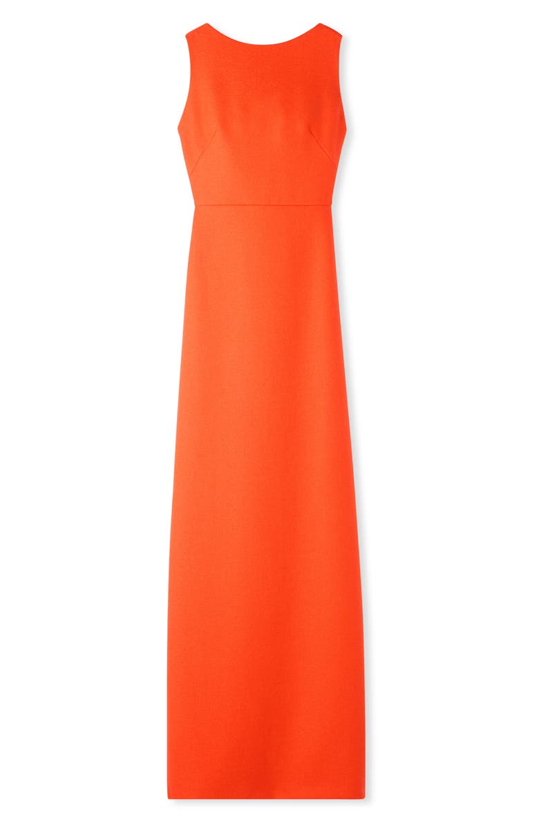 St. John Evening Cowl Back Sleeveless Wool Gown, Alternate, color, 