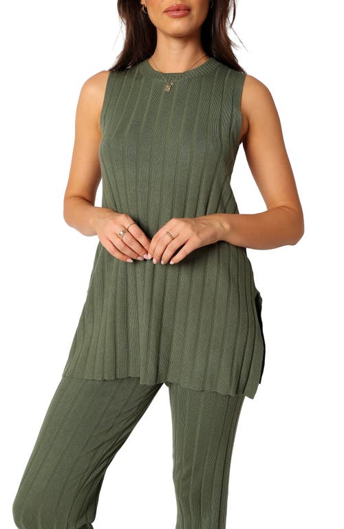 Petal And Pup Petal & Pup Silvie Wide Rib Sweater Tank & Straight Leg Pants Set In Green