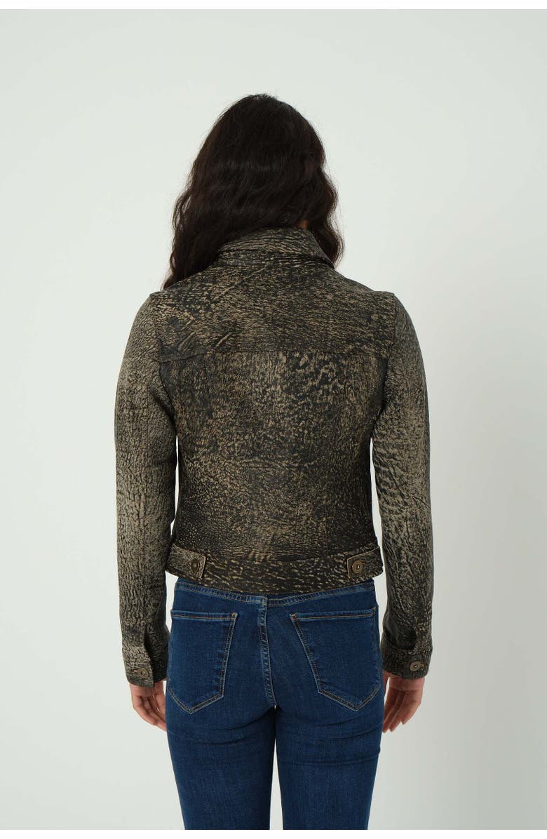 Furniq UK Arabella Textured Leather Jacket, Alternate, color, Black