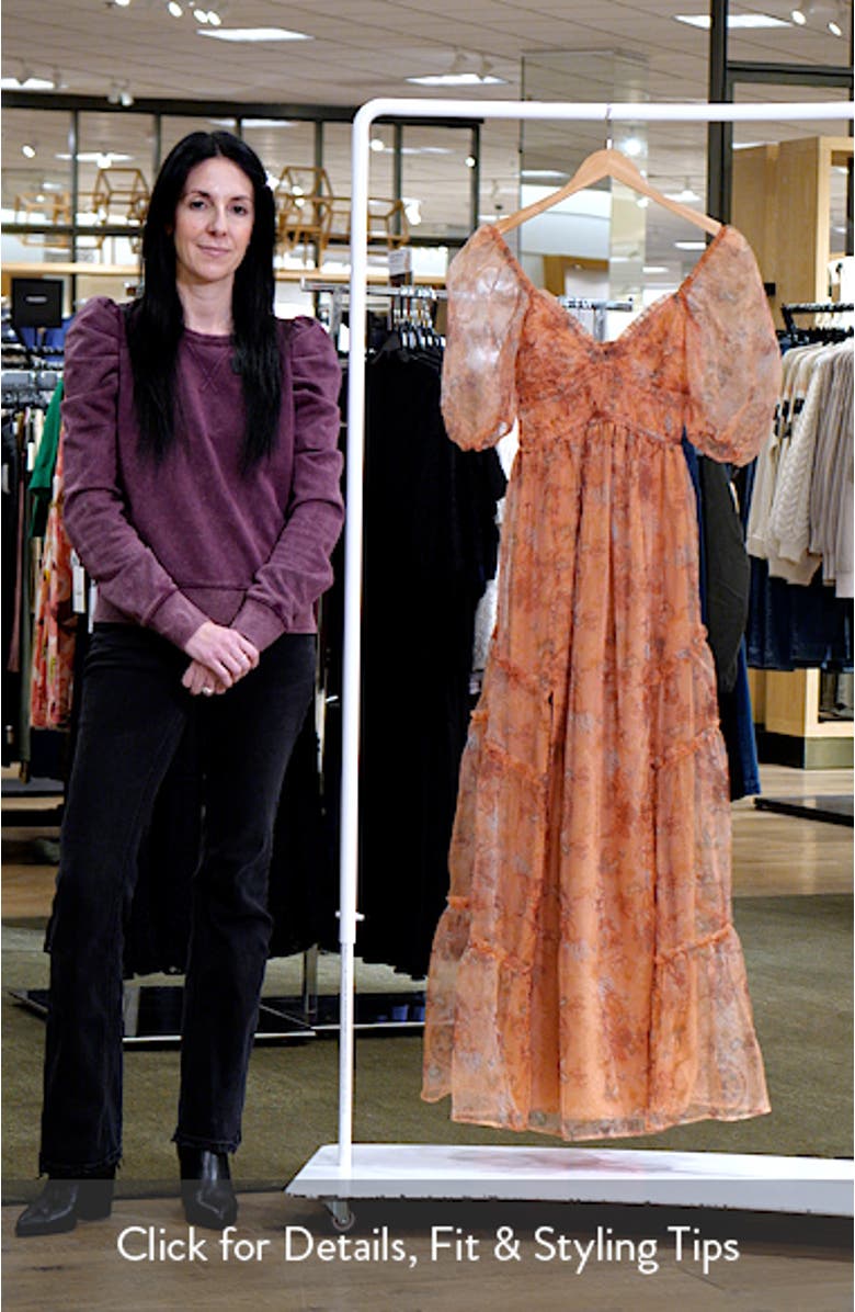 Daphne Floral Print Organza Gown, sales video thumbnail