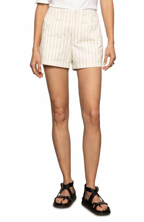 Sanctuary Arden Pinstripe High Waist Denim Shorts