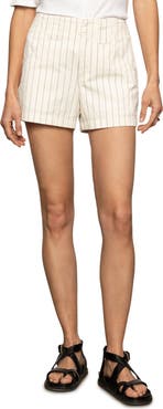 Sanctuary Arden Pinstripe High Waist Denim Shorts