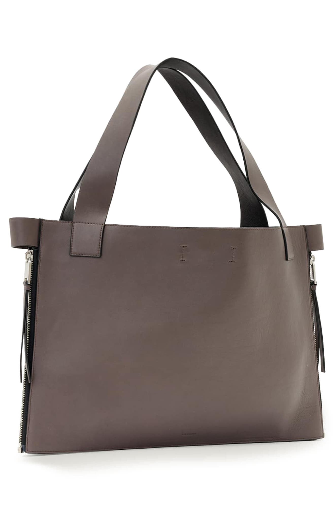 Marlo Leather East/West Tote, Alternate, color, MOCHA BROWN