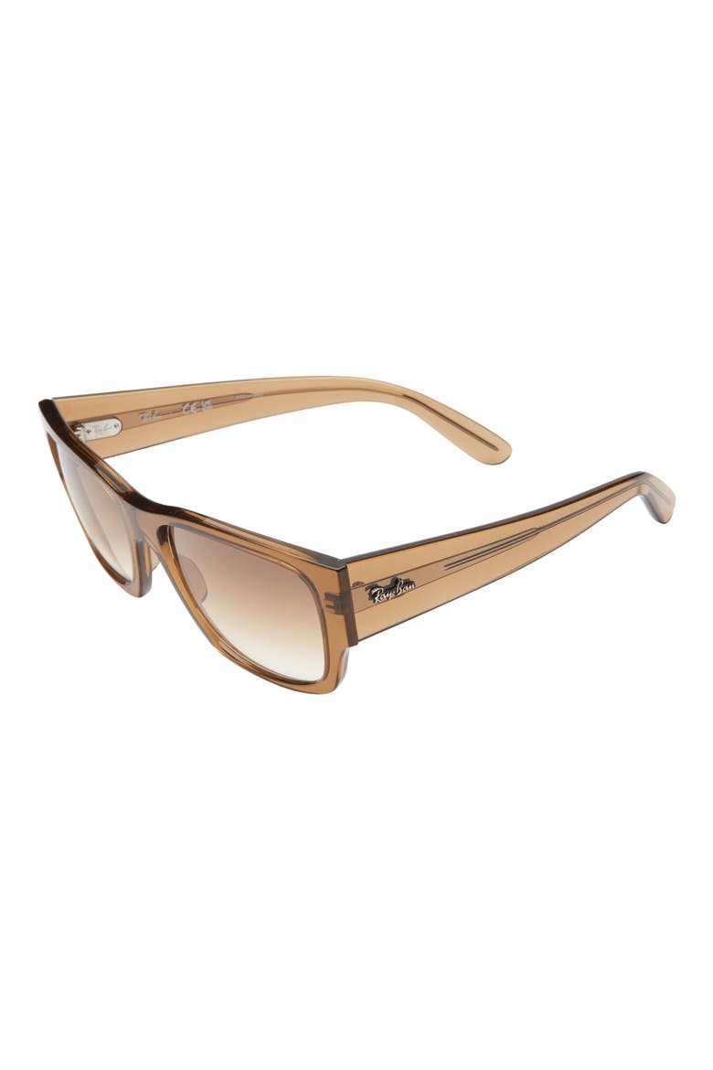 Carlos 56mm Polarized Rectangular Sunglasses, Alternate, color, DARK BROWN