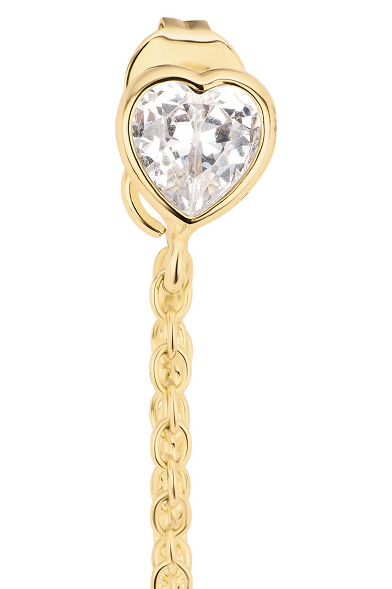 Modern Muse CZ Heart Drop Earrings, Alternate, color, GOLD