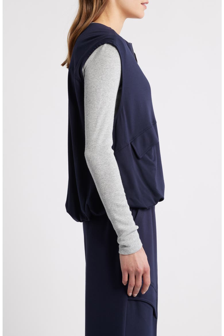 Knit Zip-Up Vest, Alternate, color, NAVY
