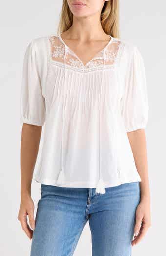 Mixed Media Pleat Top