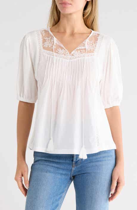 Mixed Media Pleat Top