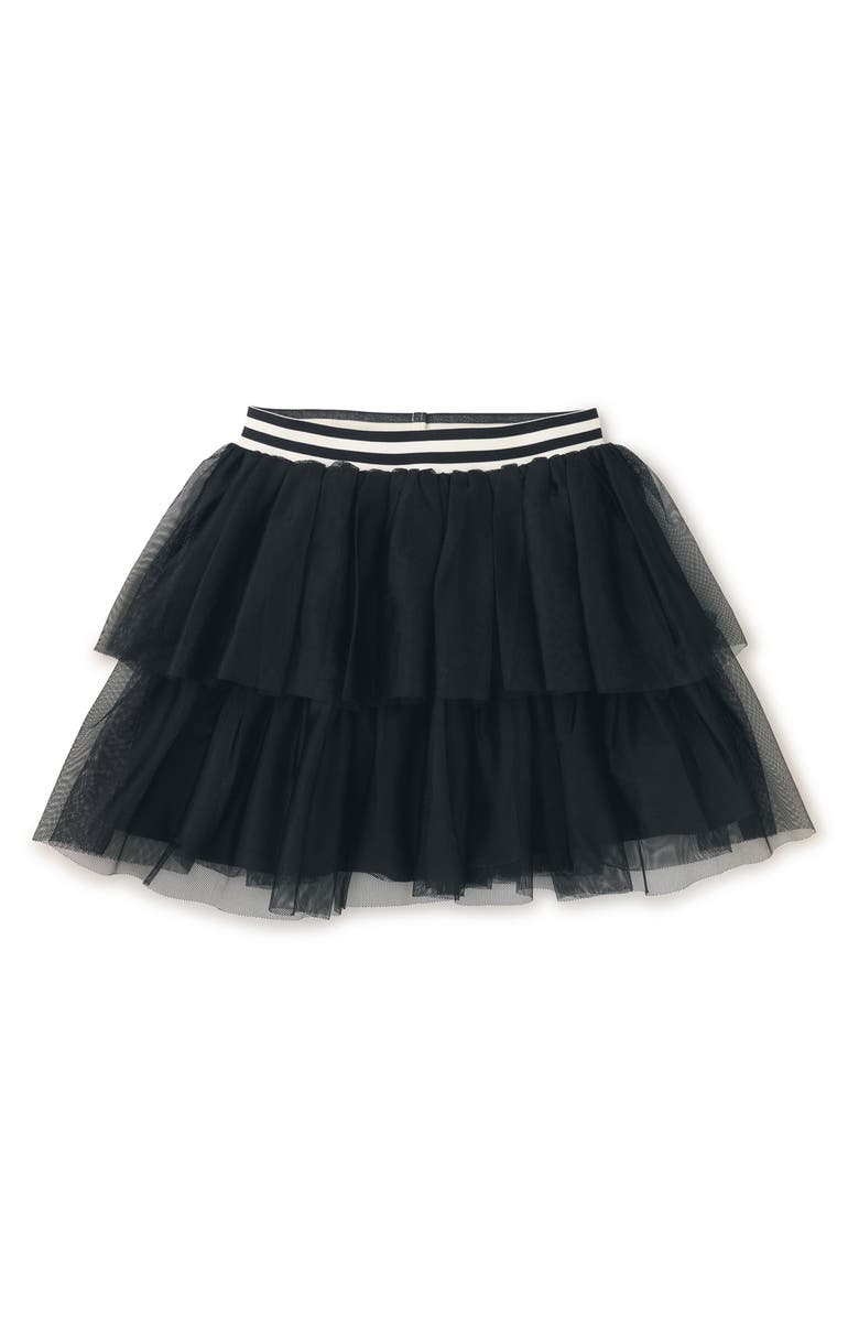 Tea Collection Tiered Tulle Skirt, Main, color, Jet Black