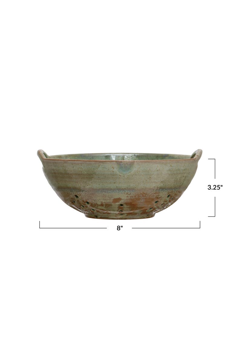 Stoneware Berry Bowl with Handles, Aqua Reactive Glaze, Alternate, color, Blue