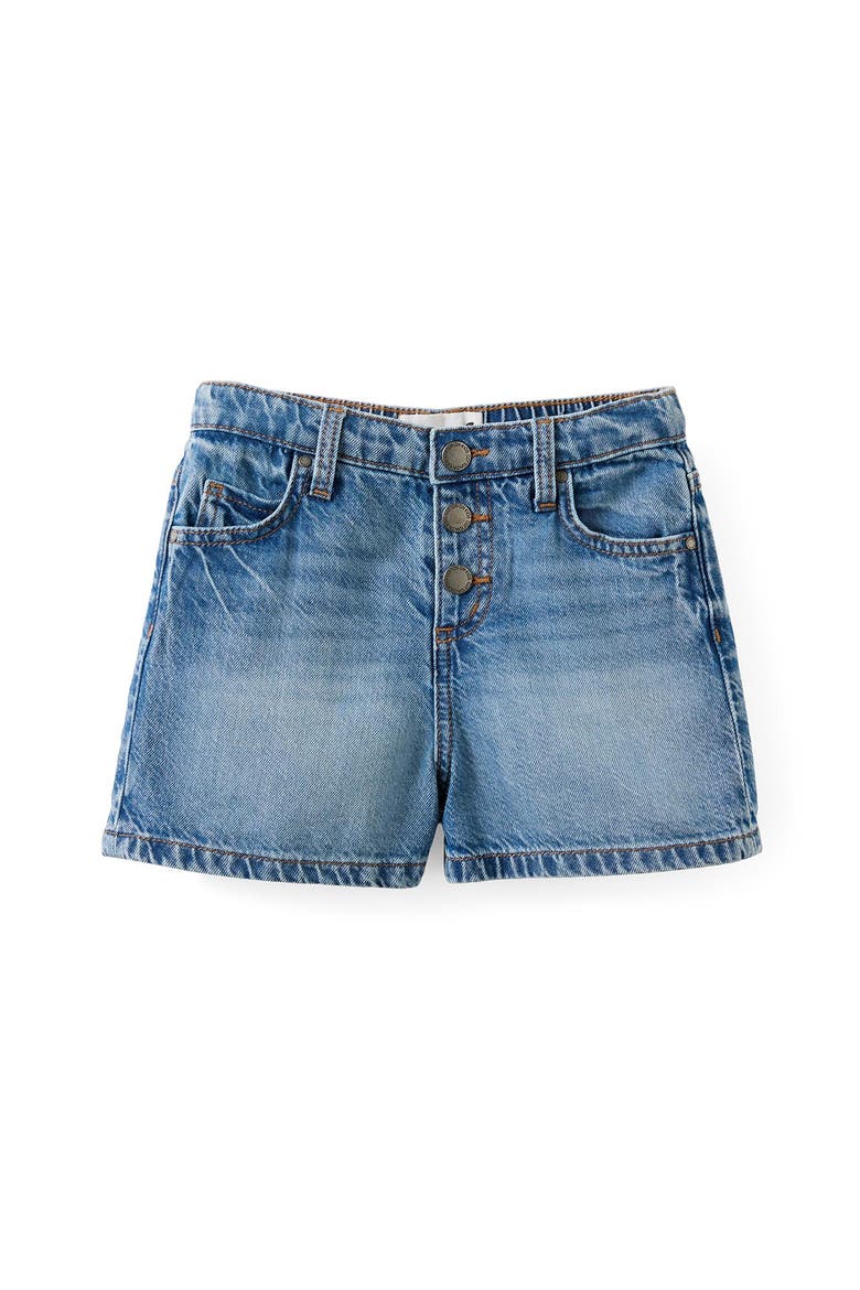 Kid's Snap Front Denim Short, Main, color, Blue Haven Mid Blue