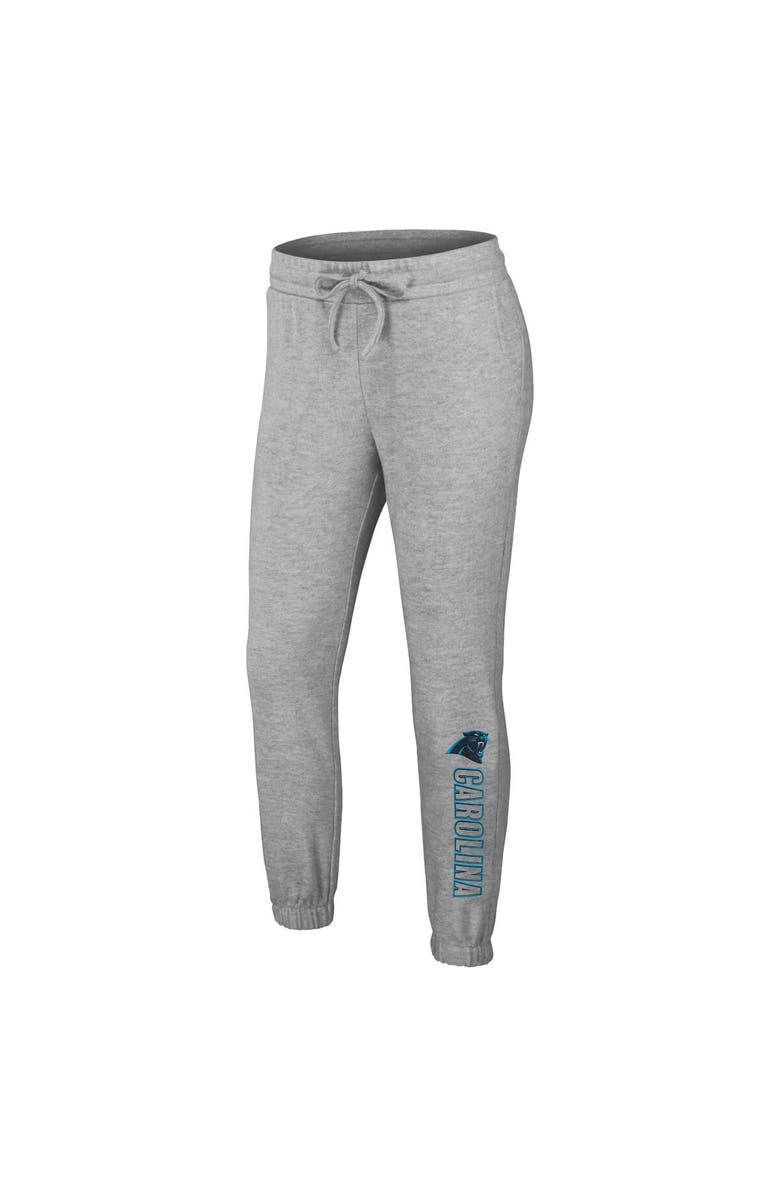 WEAR by Erin Andrews Women's WEAR by Erin Andrews Heather Gray Carolina Panthers Knit Long Sleeve Tri-Blend T-Shirt & Pants Sleep Set, Alternate, color, Heather Gray
