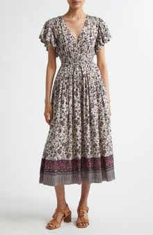 Ulla Johnson Lyria Floral Cotton Blend Midi Dress