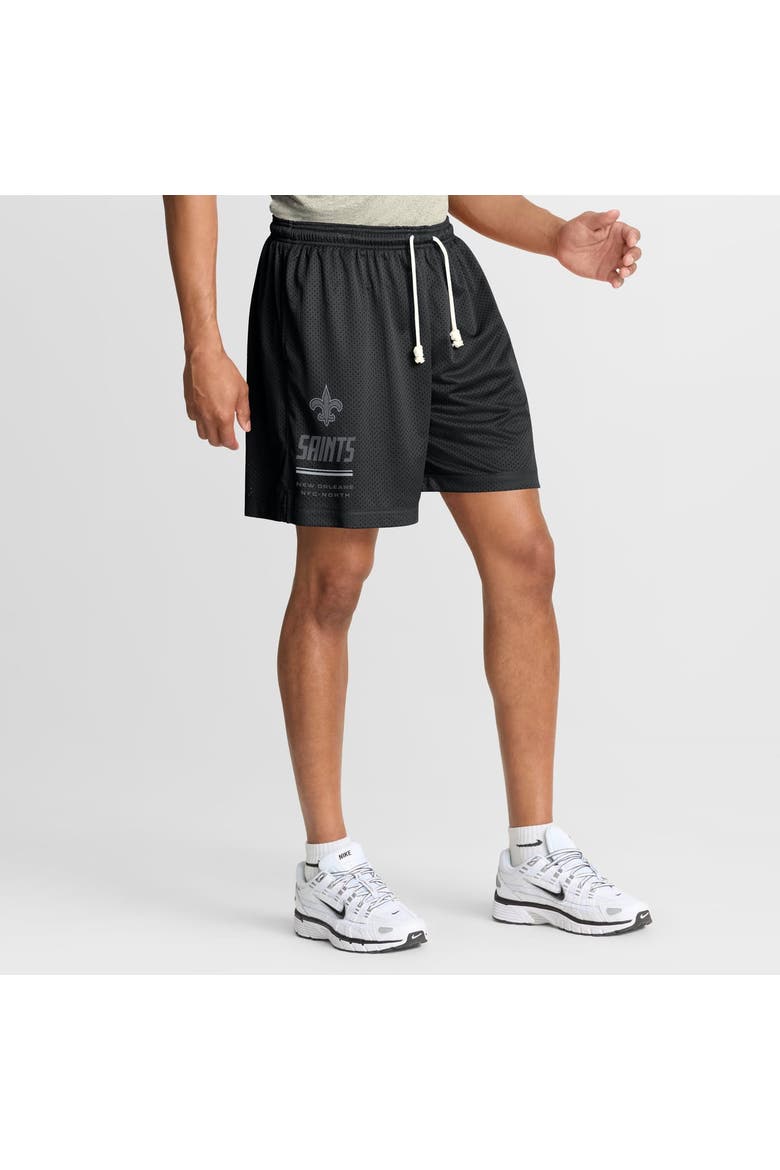Men's Nike  Black/Platinum New Orleans Saints Sideline Standard Issue Dri-FIT Reversible Shorts, Alternate, color, Black