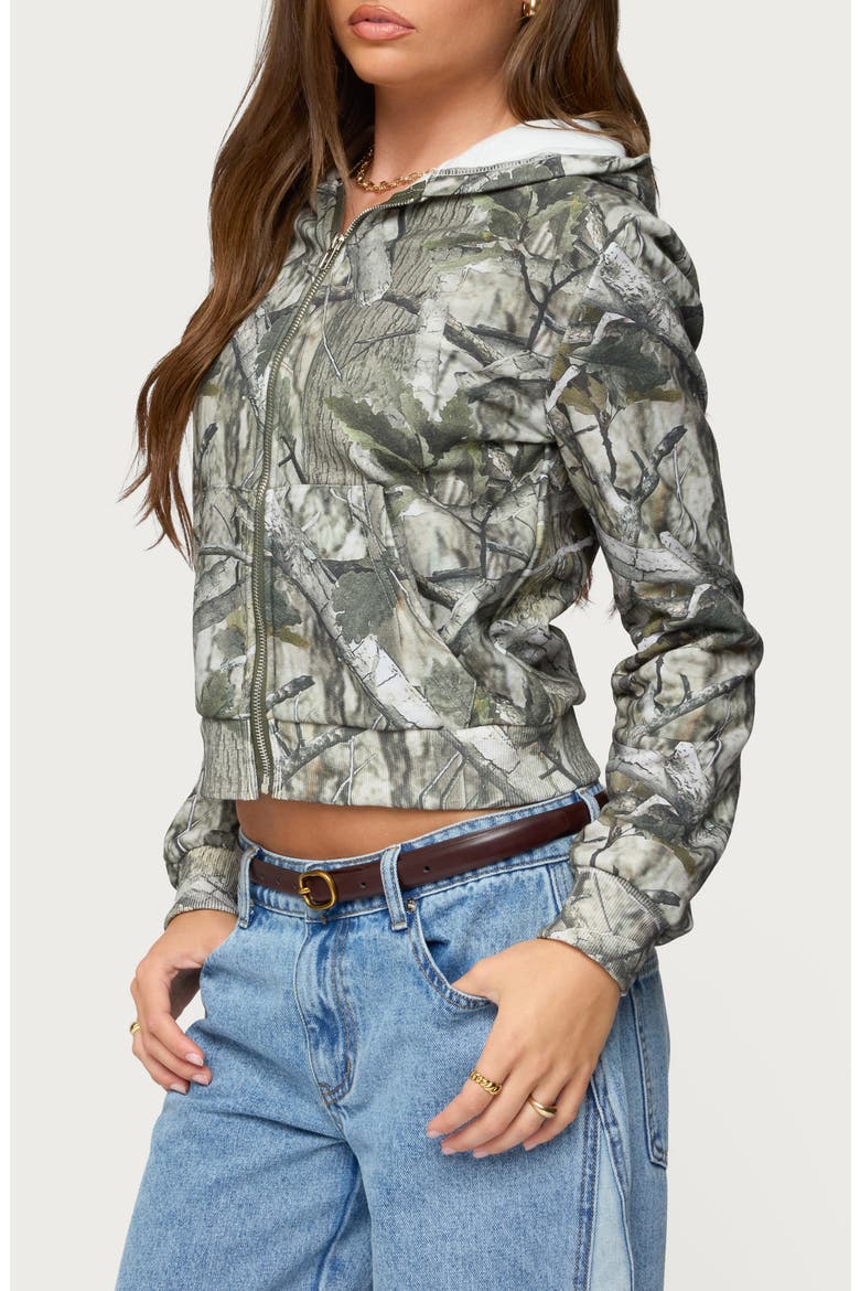 Tayler Camo Zip Hoodie, Alternate, color, OLIVE