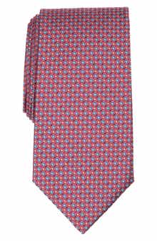 Geometric Grid Silk Blend Tie