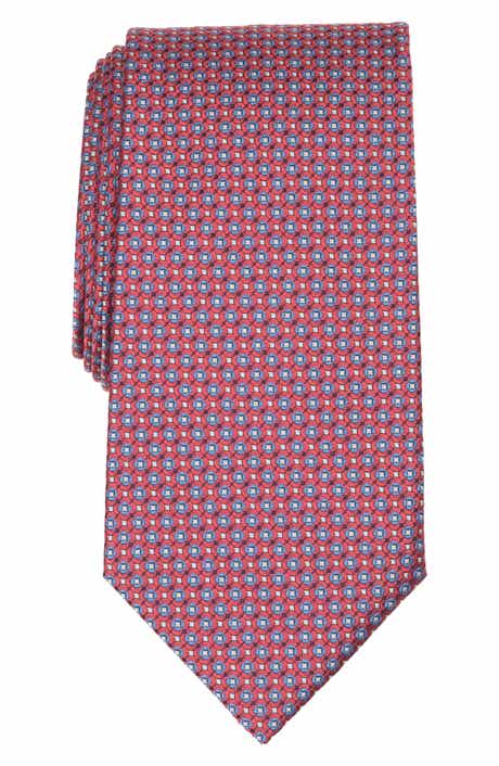 Geometric Grid Silk Blend Tie