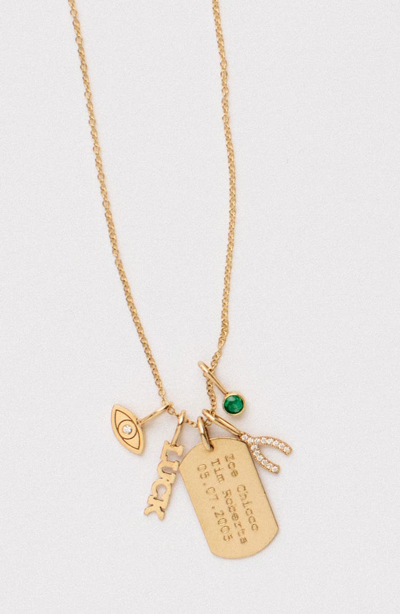 Zoë Chicco Evil Eye Charm, Alternate, color, Yellow Gold