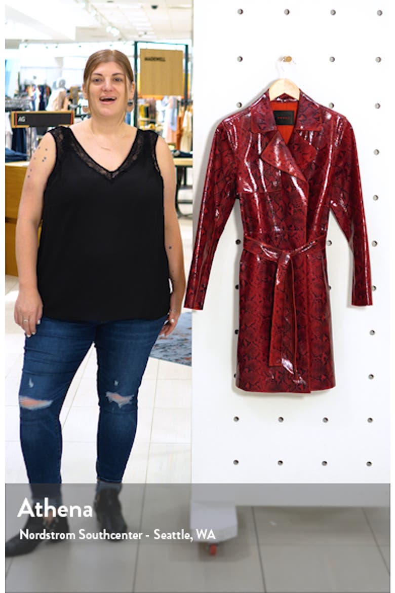 Snakeskin Faux Leather Trench Coat video
