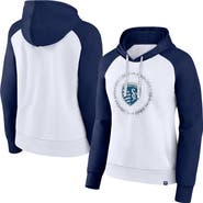 FANATICS Women's Fanatics Branded White/Navy Sporting Kansas City Instep Pullover Hoodie