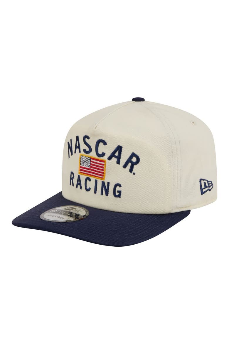 Men's New Era  Cream/Navy NASCAR Flag 19TWENTY Adjustable Hat, Alternate, color, Cream