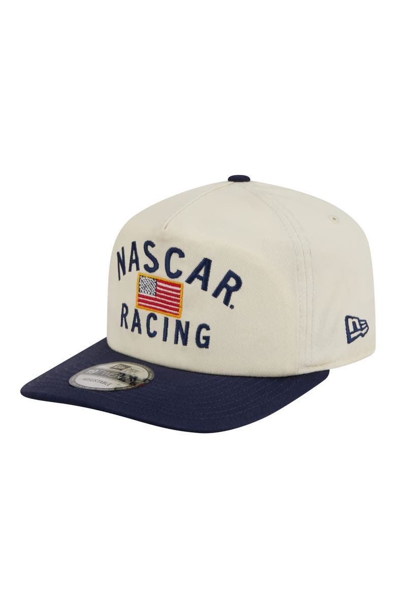 New Era Men's New Era Cream/Navy NASCAR Flag 19TWENTY Adjustable Hat, Alternate, color,