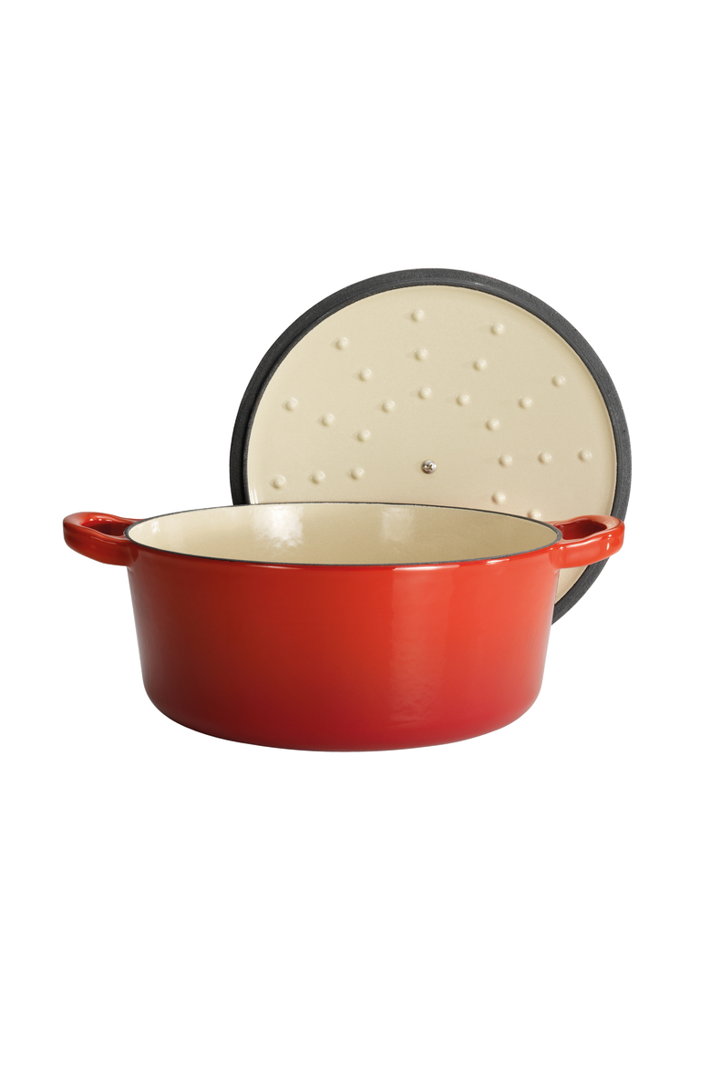 LE CONNOISSEUR 6.6 Qt. Round French Oven, Main, color, RED