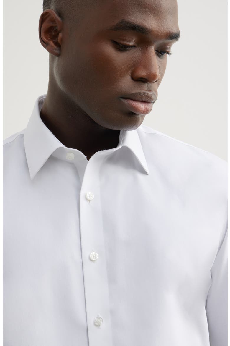 Non-Iron Traditional Fit Solid Cotton Dress Shirt, Alternate, color, WHITE