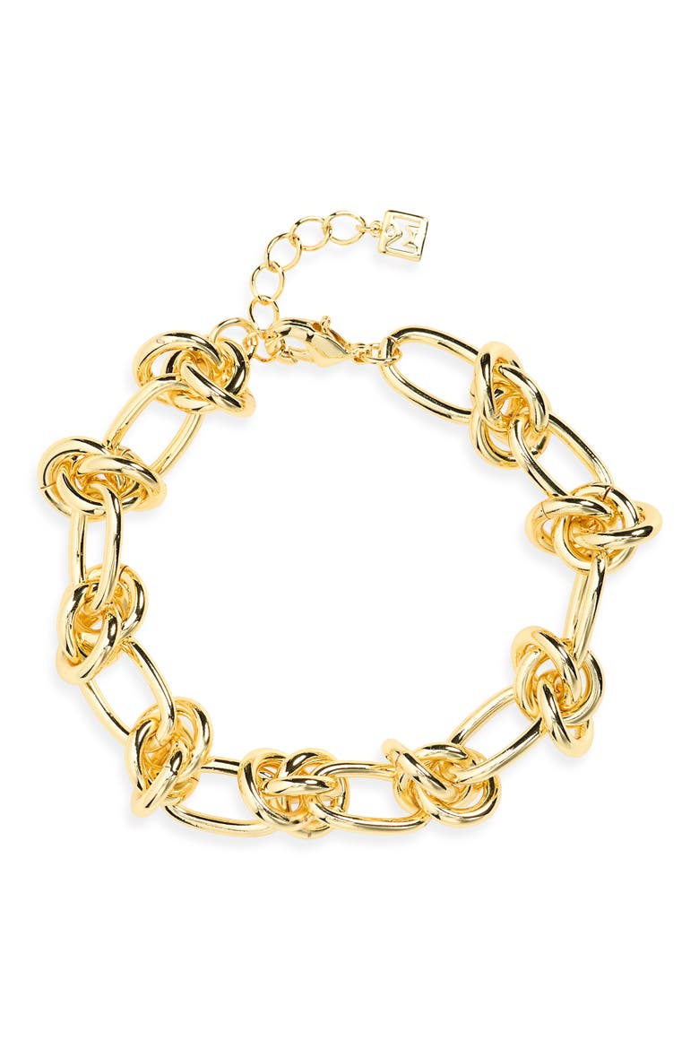 Knotted Link Bracelet, Alternate, color, GOLD