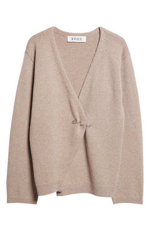 Safety Pin Wool & Cashmere Wrap Cardigan