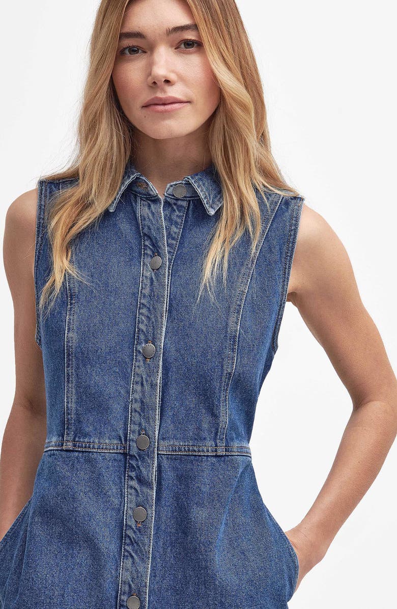 Barbour Molly Sleeveless Denim Dress, Alternate, color, Authentic