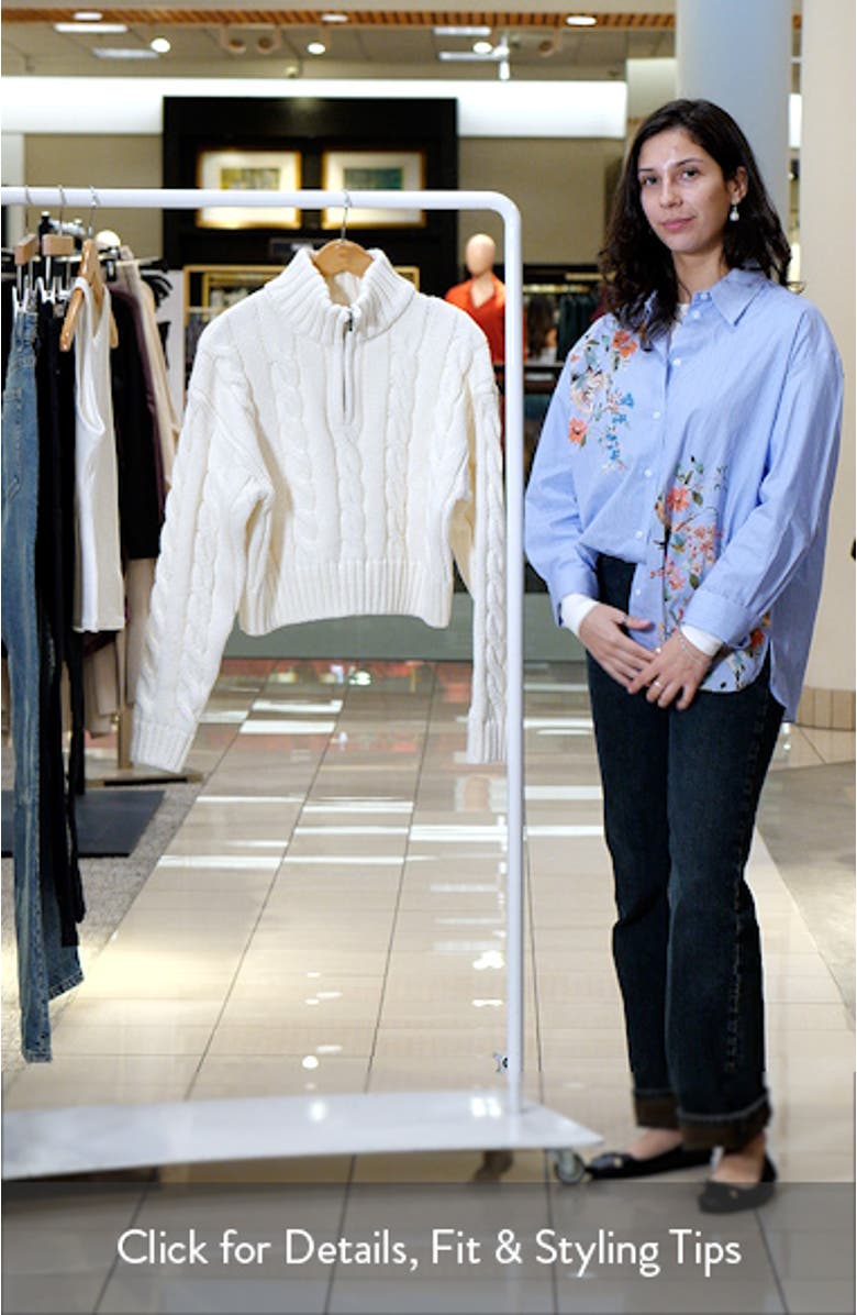 Cable Half Zip Crop Sweater, sales video thumbnail