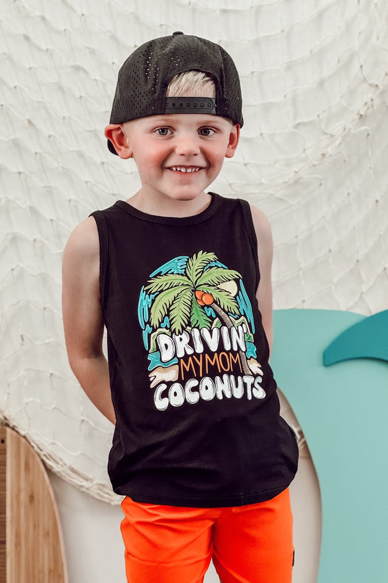 Drivin' My Mom Coconuts Tank, Alternate, color, Black