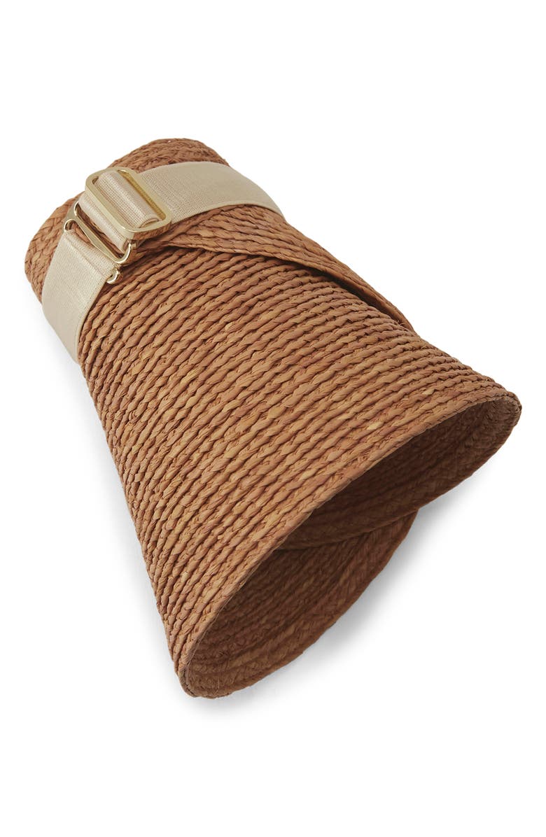 Helen Kaminski 'Kirsten' Packable Raffia Visor, Alternate, color, Nougat