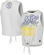 THE WILD COLLECTIVE Women's The Wild Collective White Milwaukee Brewers Twisted Tie Front Tank Top