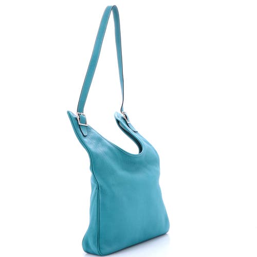 Pre-owned Hermes Hermes Massai Bag Leather 32 In Blue