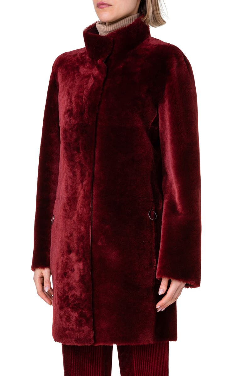 Akris punto Genuine Shearing Reversible Coat, Alternate, color, 